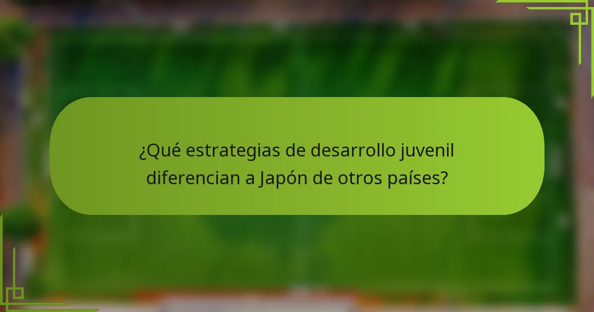 ¿Qué estrategias de desarrollo juvenil diferencian a Japón de otros países?